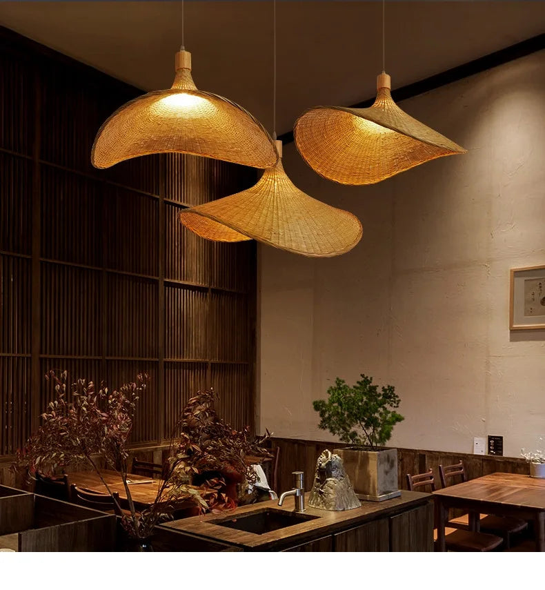 Retro Rattan Pendant Chandelier
