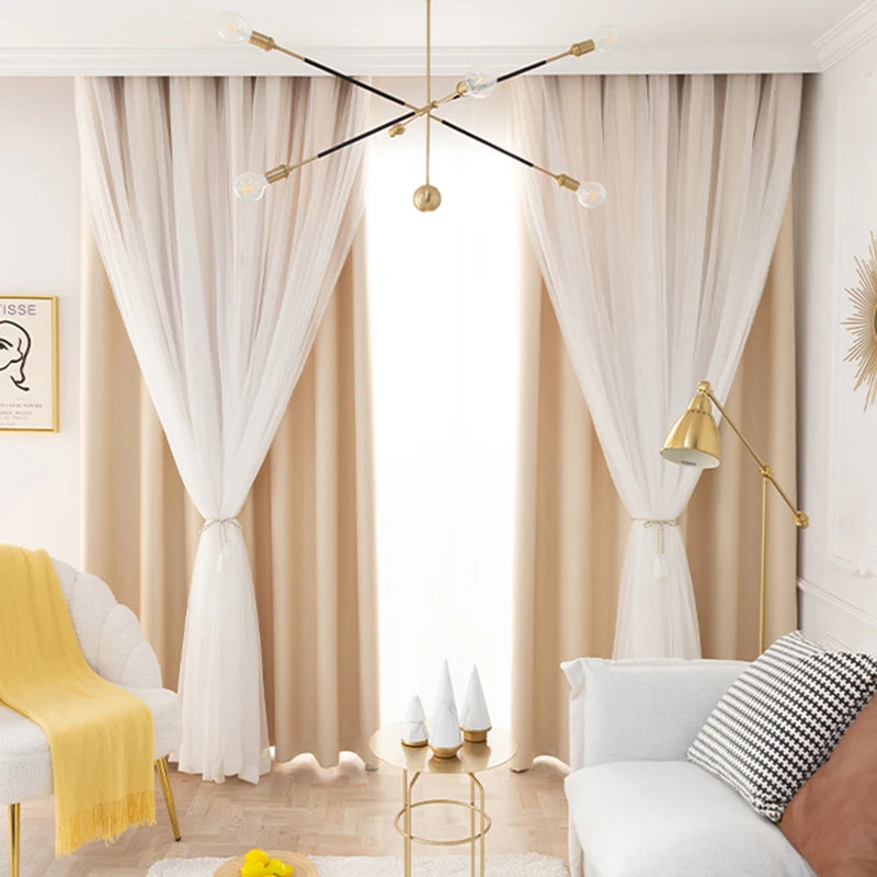 Modern Gauze Blackout Curtains