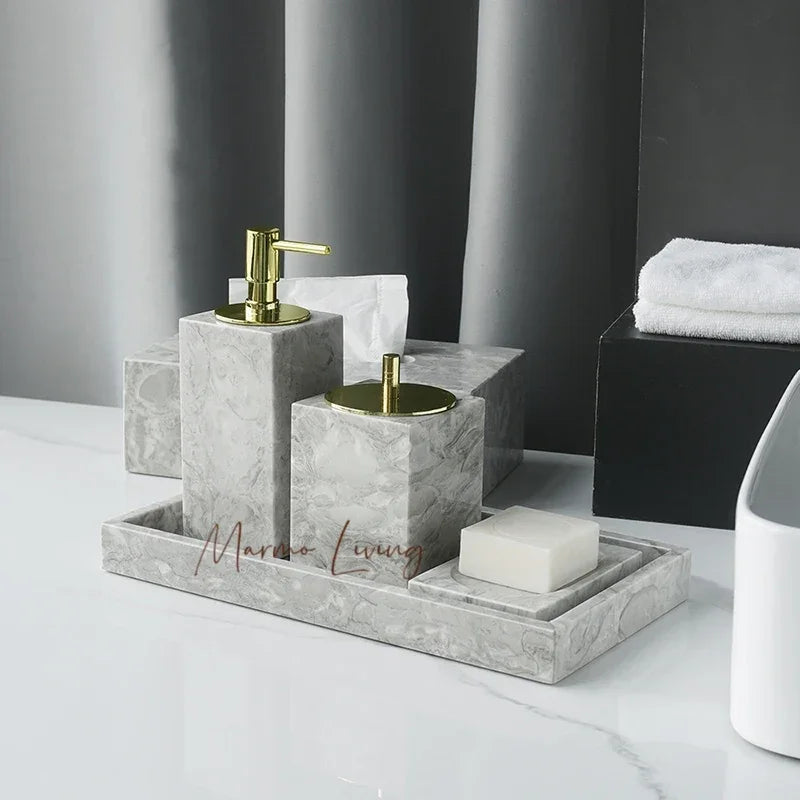 Pitaya Flower Marble Bath Set
