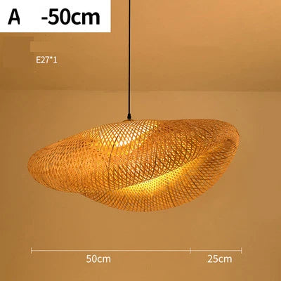 Vintage Rattan Pendant Chandelier