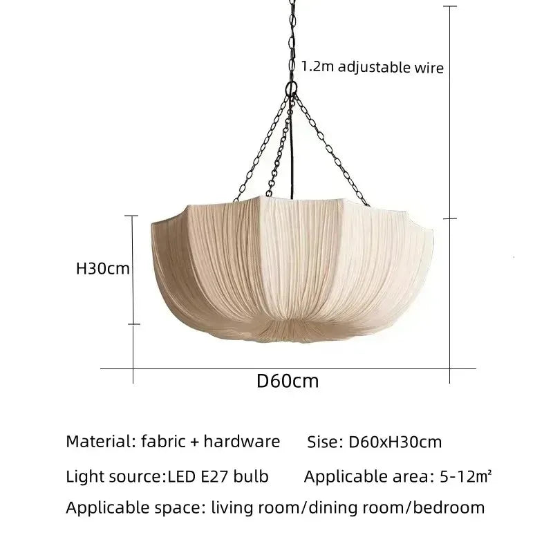 Wabi-Sabi Fabric Pendant Chandelier