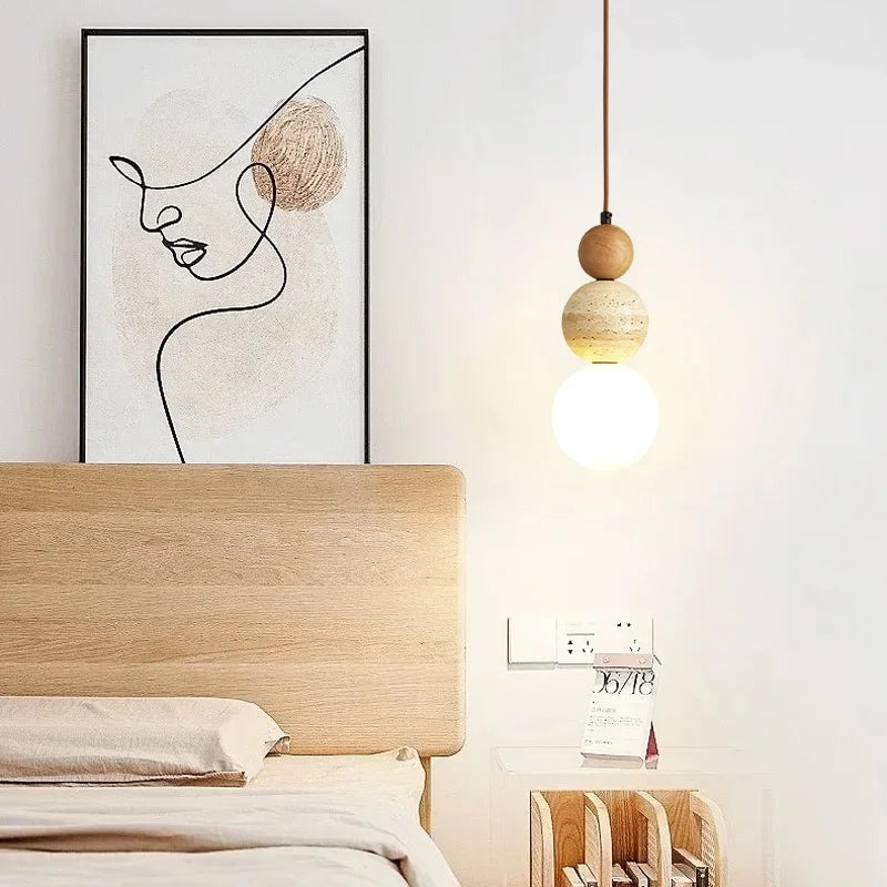 Cream-Style Stone Pendant Chandelier