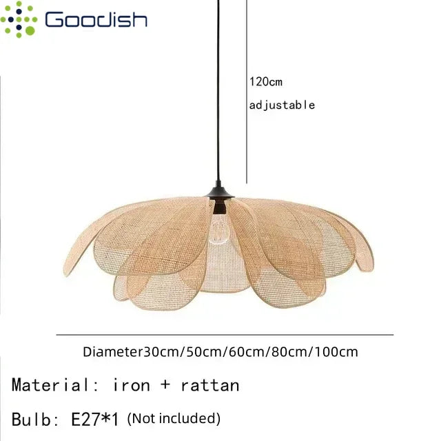 Wabi-Sabi Rattan Pendant Chandelier