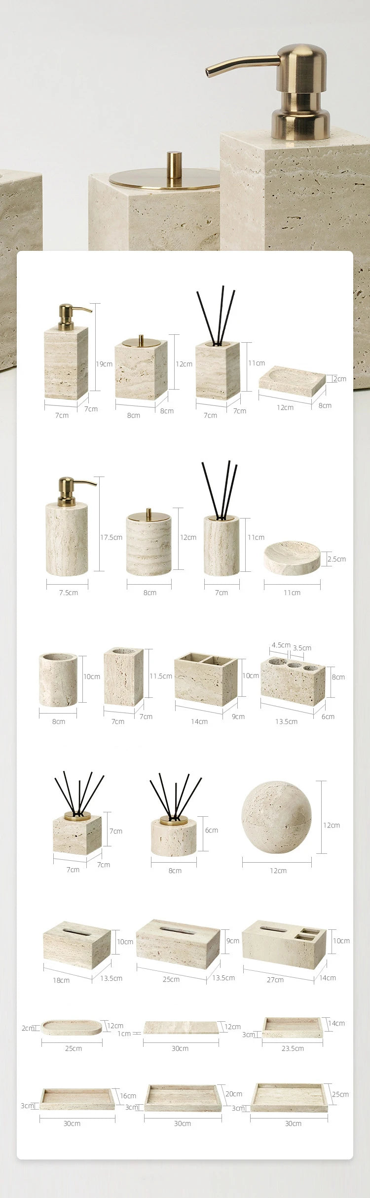 Travertine Bathroom Set