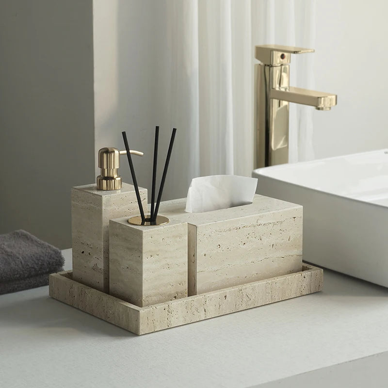 Travertine Bathroom Set