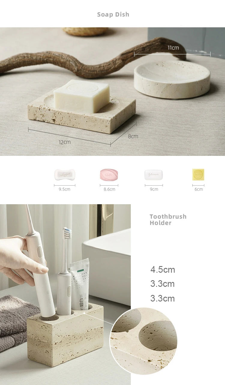 Travertine Bathroom Set