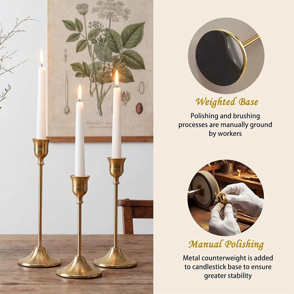 Vintage Brass Candlestick (Set of 6)