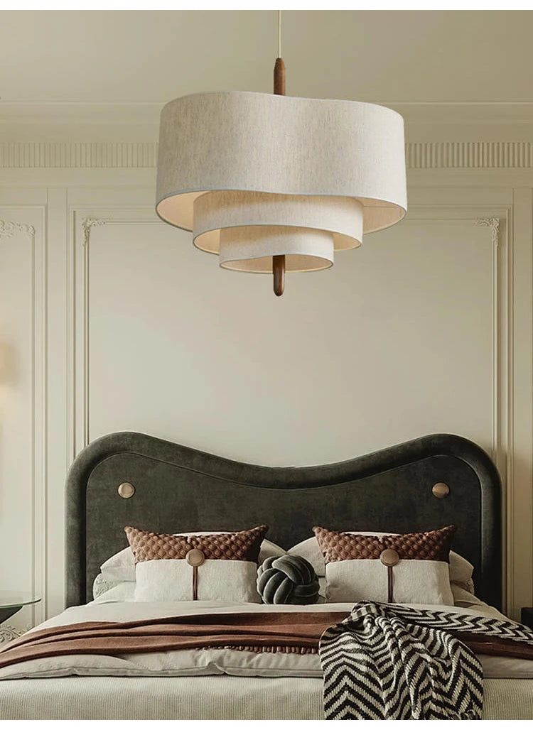 Wabi-Sabi Fabric Arc Pendant Lamp