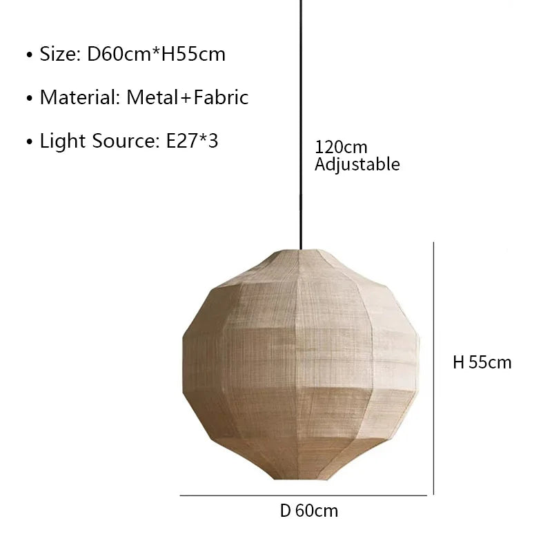 Wabi-Sabi Fabric Pendant Lamp