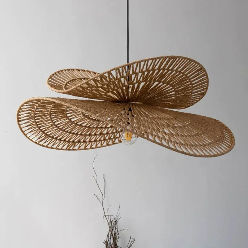 Wabi-Sabi Rattan Pendant Chandelier