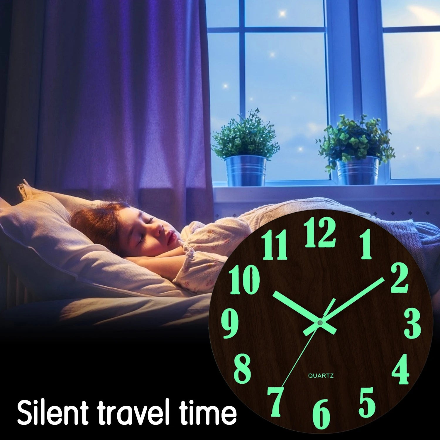 Luminous Wood Wall Clock