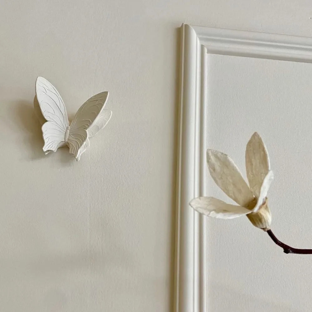 Set of 2 Boho White Butterfly Wall Art