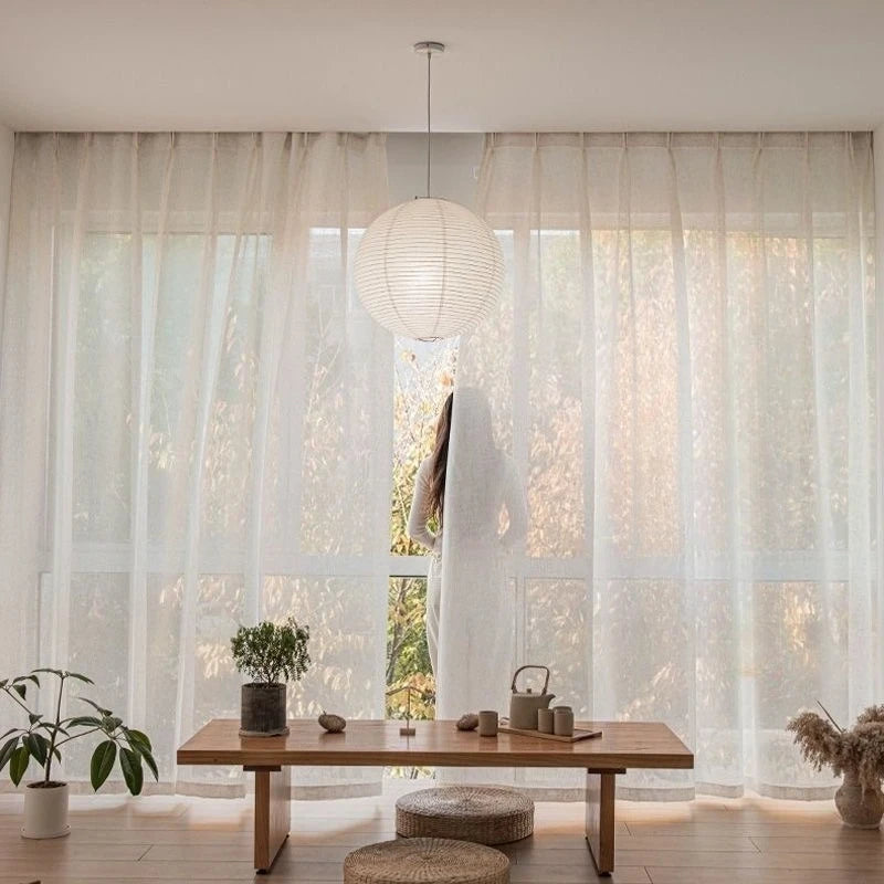 Modern Cotton-Linen Sheer Curtain