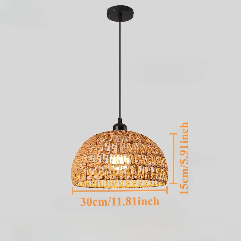 Retro Rattan Pendant Chandelier