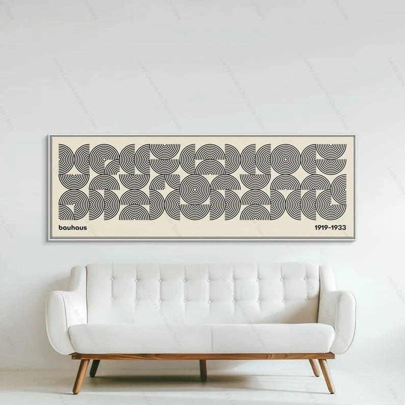 Modern Geometric White Canvas Wall Art
