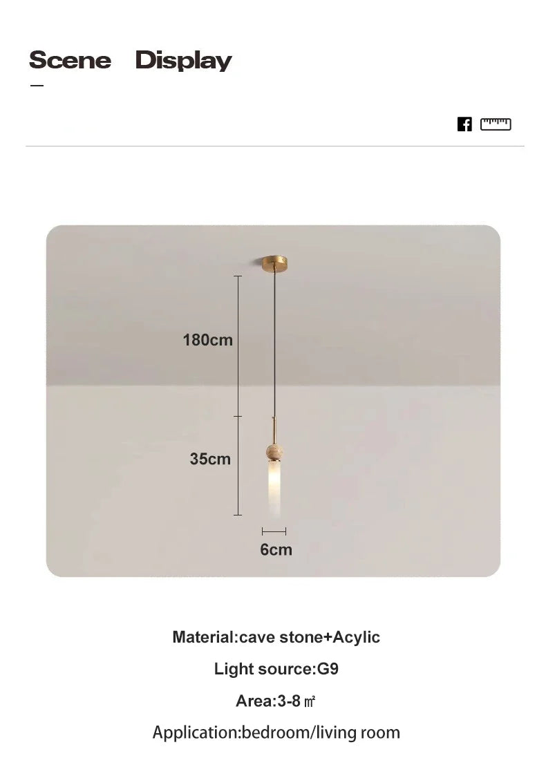 Wabi-Sabi Stone Pendant Chandelier