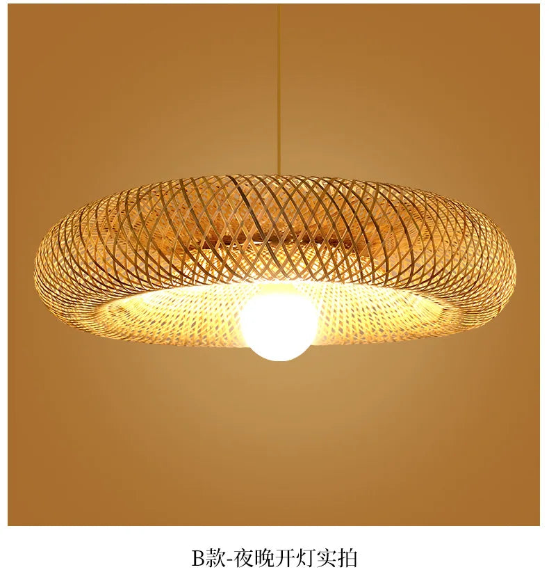 Retro Rattan Pendant Chandelier