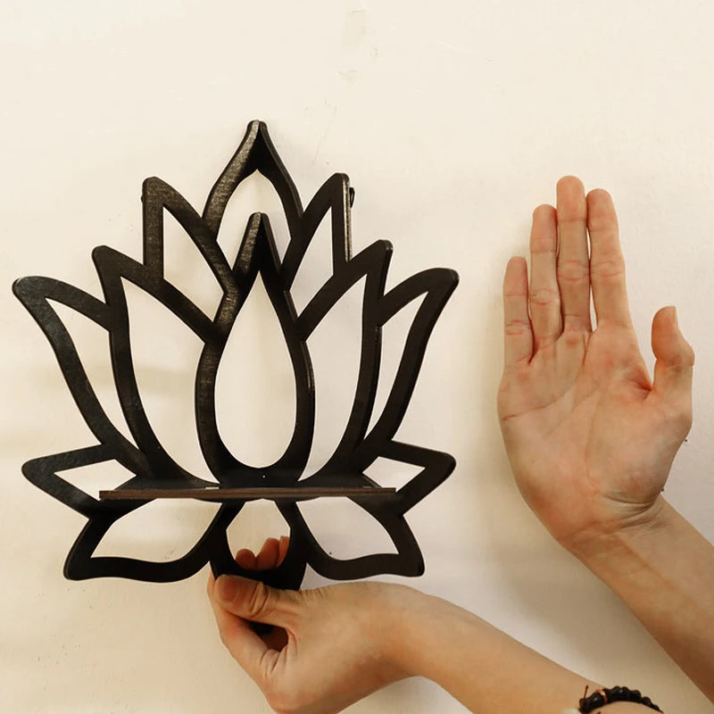 Lotus Wooden Corner Shelf