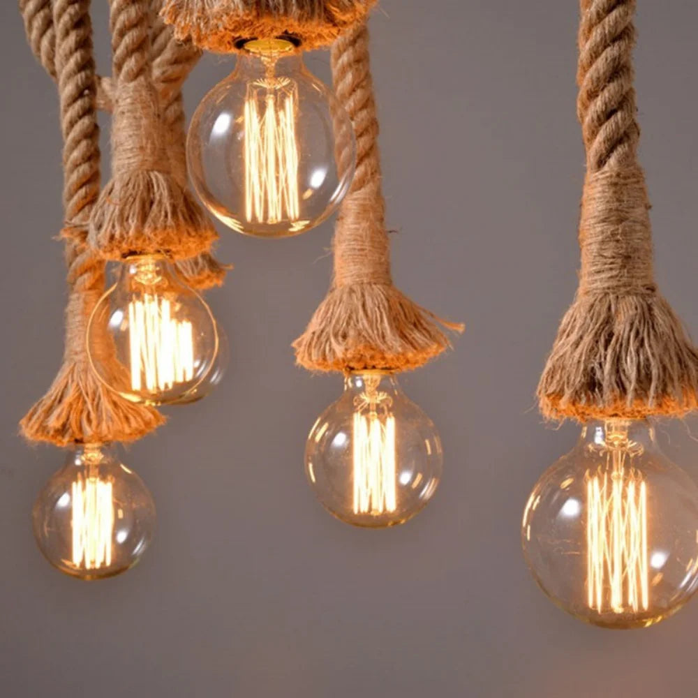 Hemp Rope Industrial Pendant Light