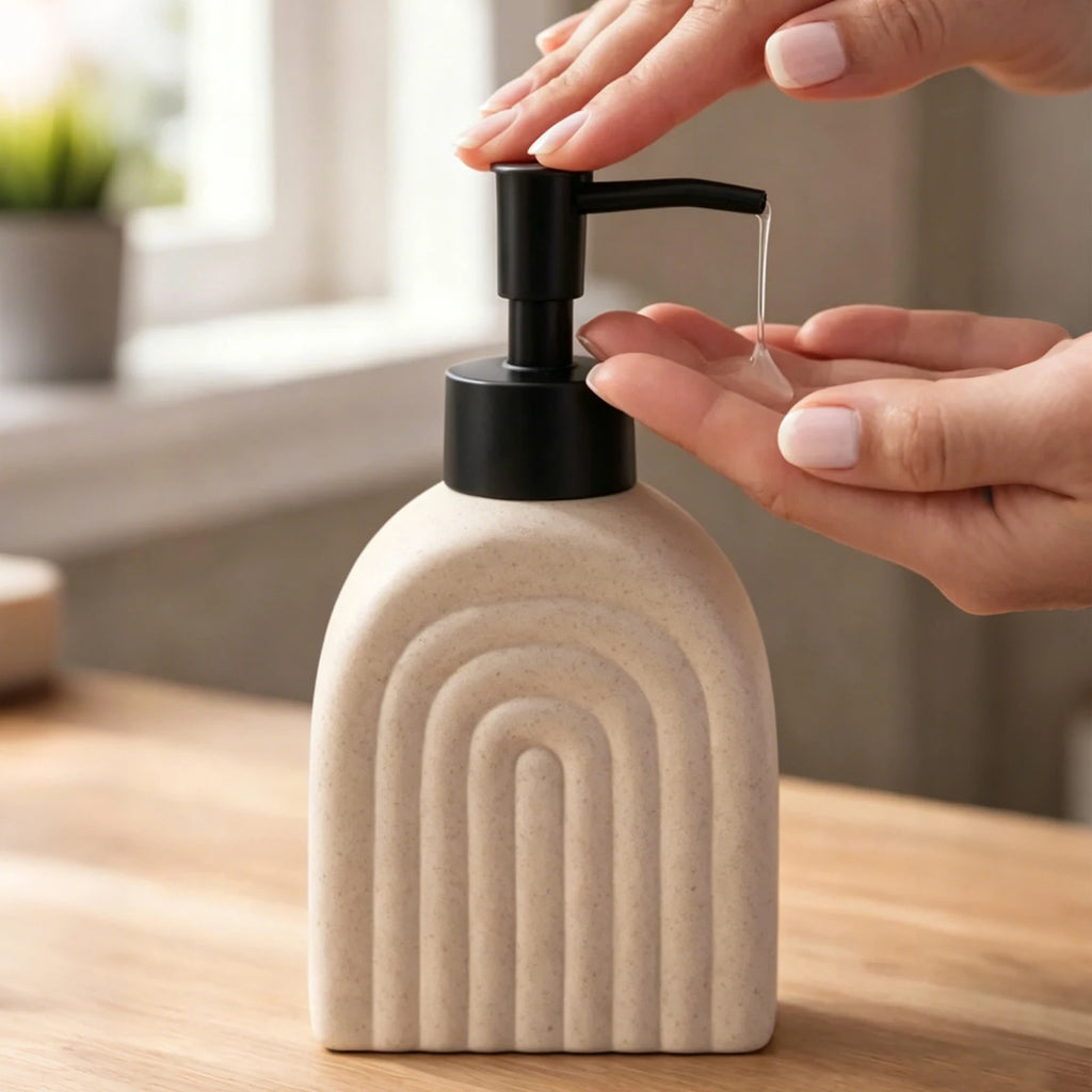 Embossed Ceramic Bath Set
