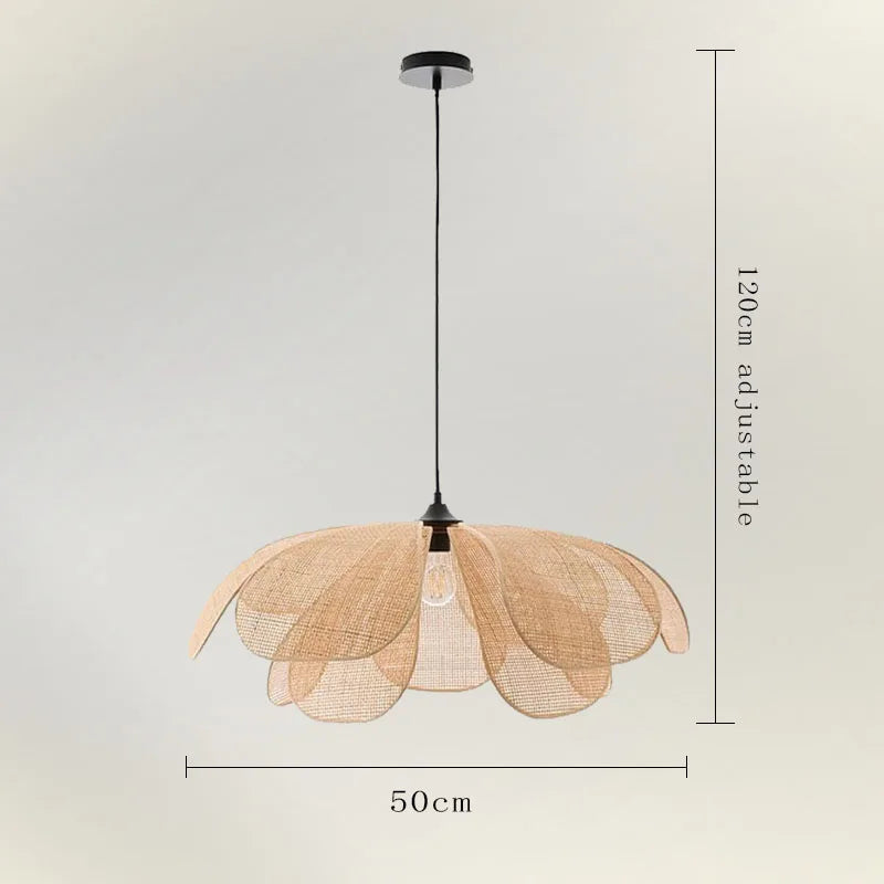 Japanese Rattan Pendant Chandelier