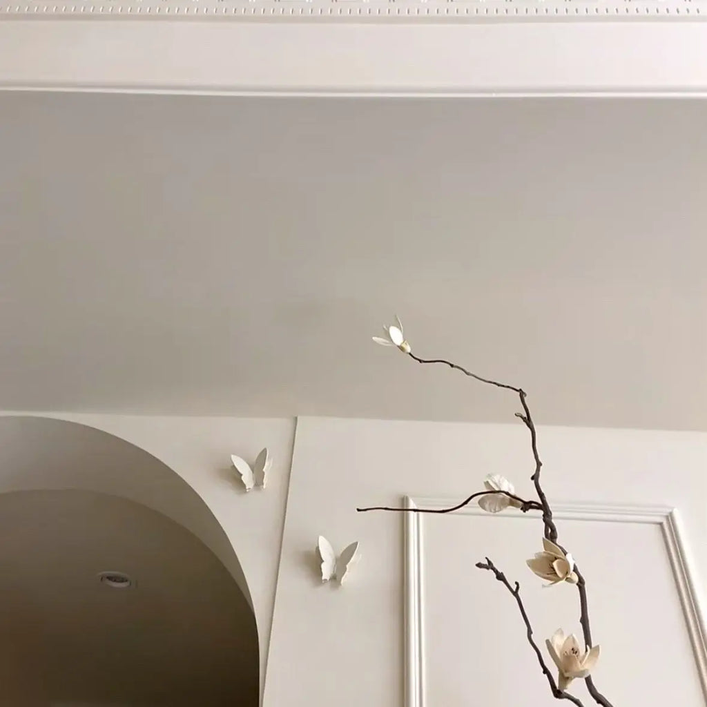 Set of 2 Boho White Butterfly Wall Art