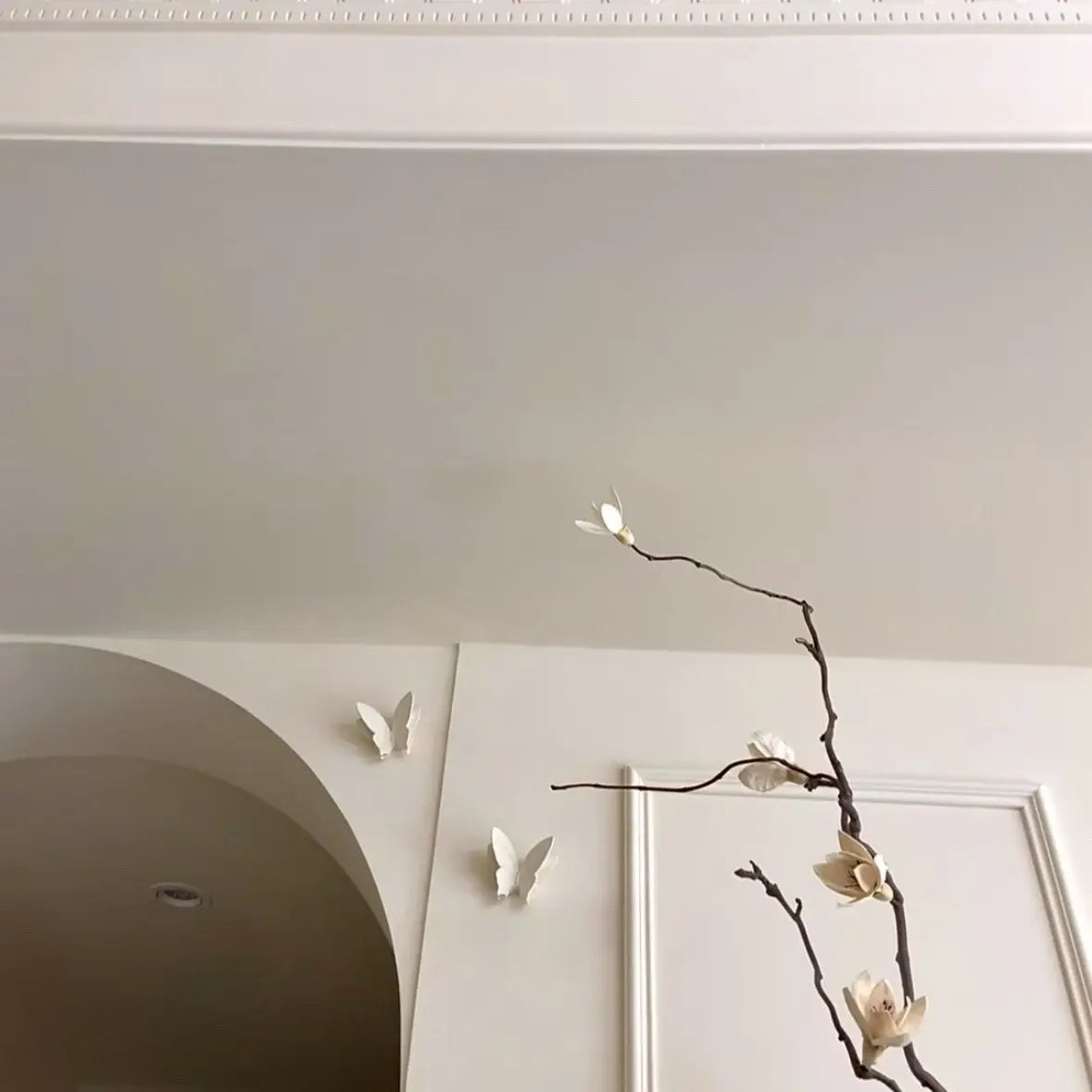 Set of 2 Boho White Butterfly Wall Art