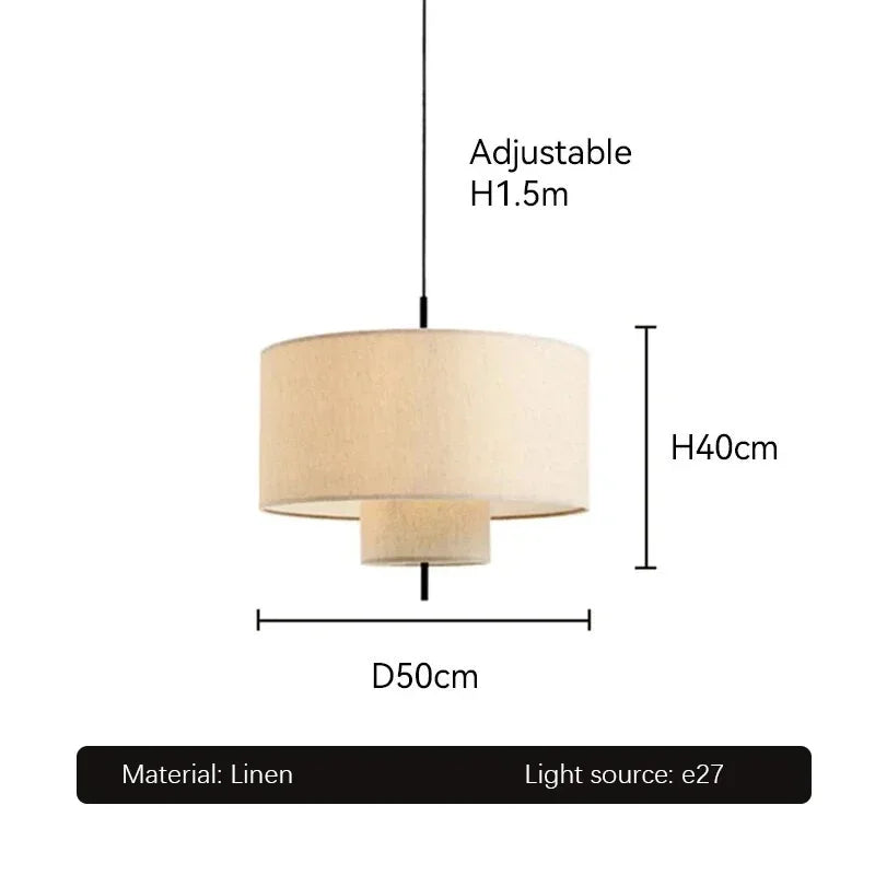 Wabi-Sabi Fabric Arc Pendant Lamp