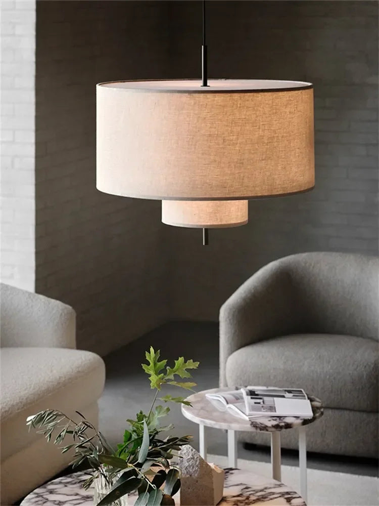 Wabi-Sabi Fabric Arc Pendant Lamp