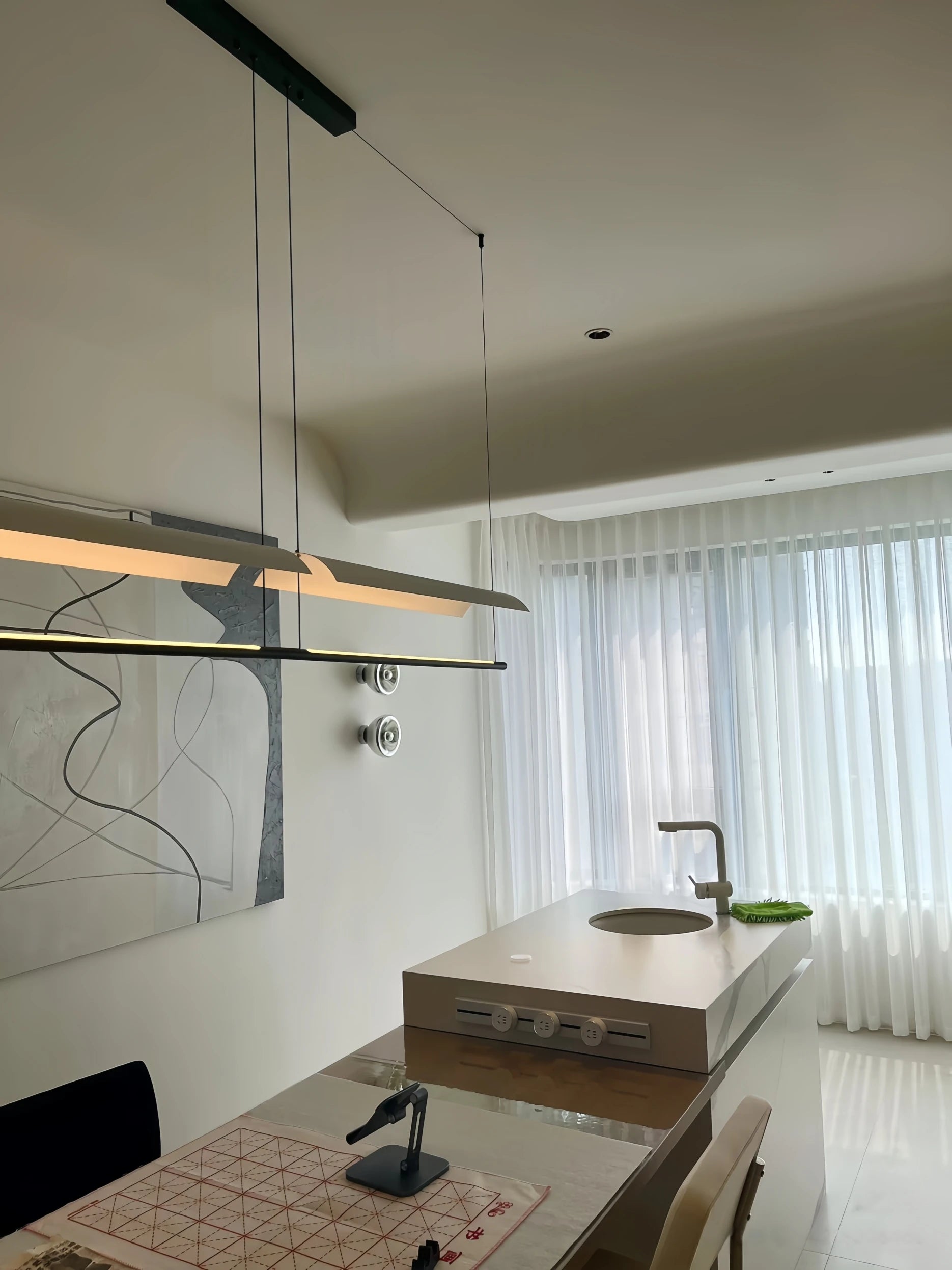 Wabi-Sabi Acrylic Linear Pendant Light