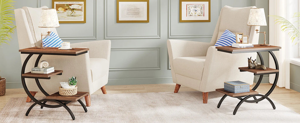 C-Shaped Sofa Side Table