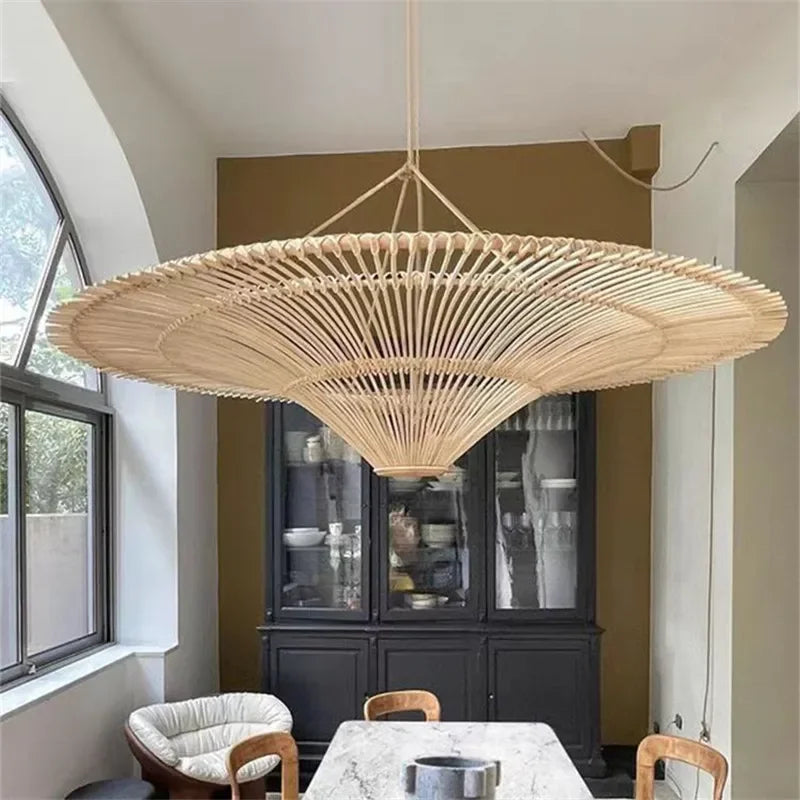 Wabi-Sabi Rattan Pendant Lamp