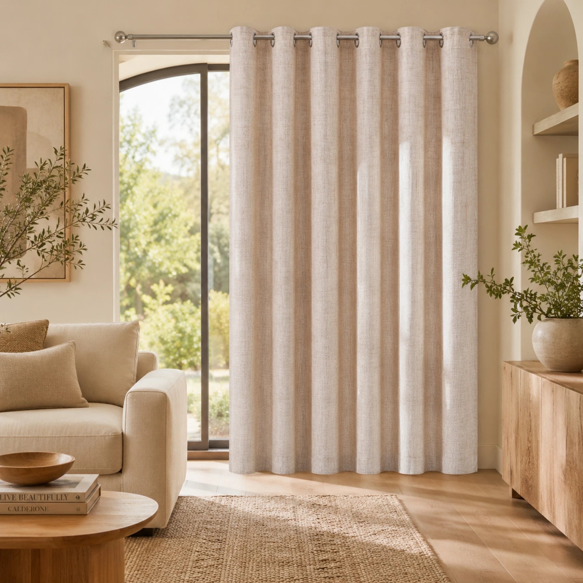 Nordic Faux Linen Blackout Curtains