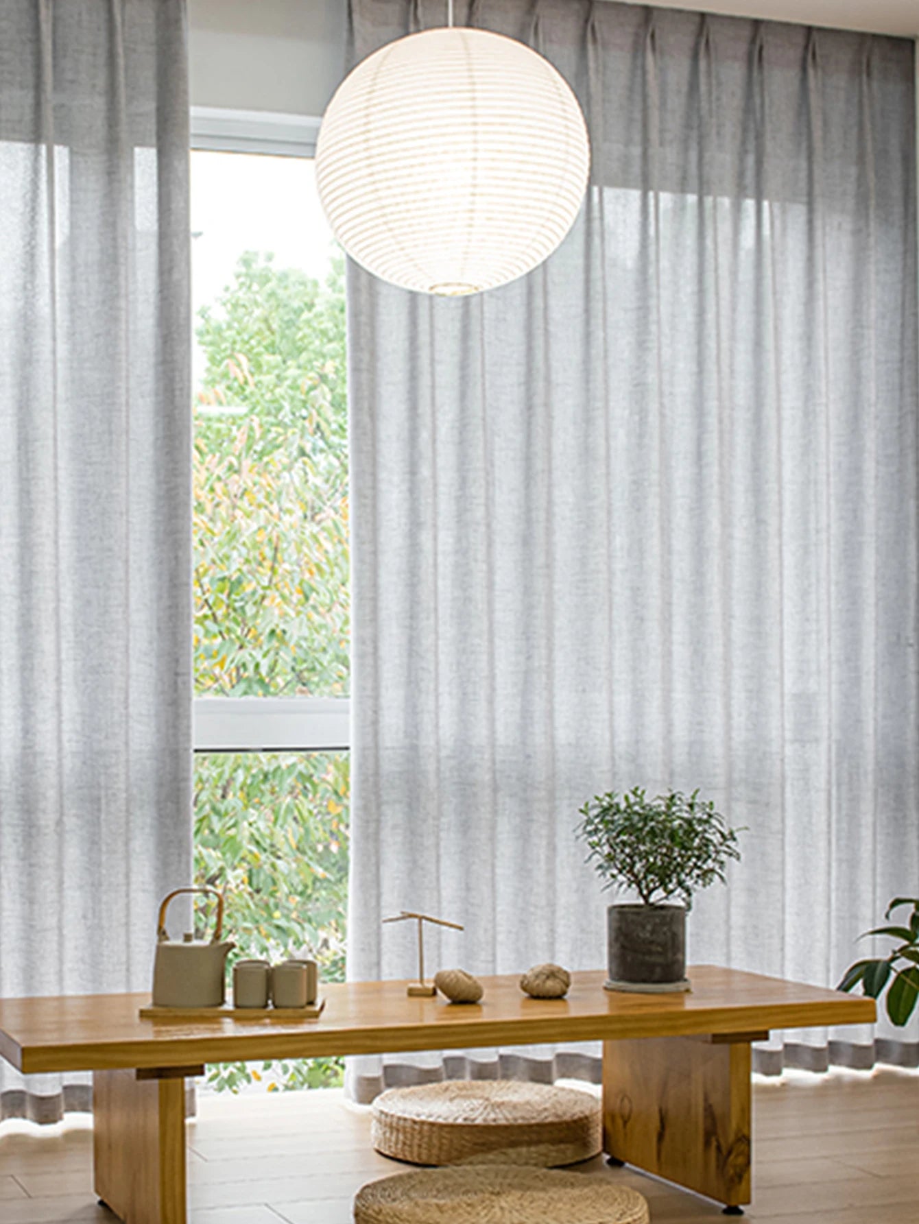 Modern Cotton-Linen Sheer Curtains