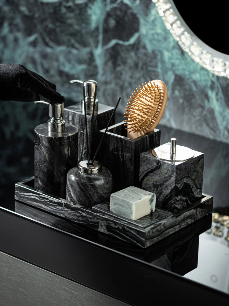 Black Marble Bathroom Set