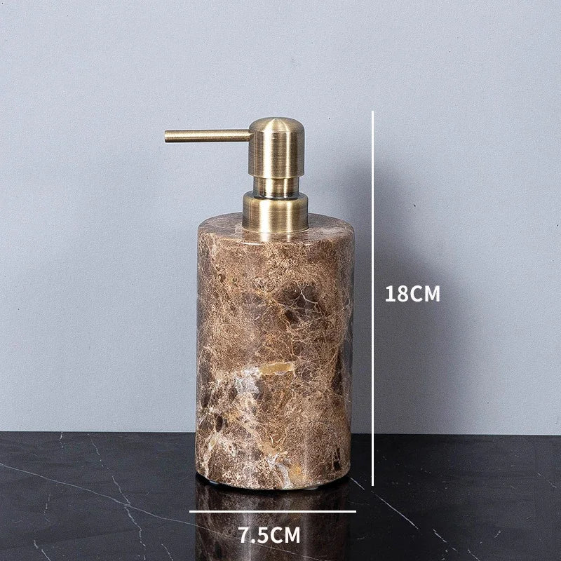 Dark Brown Marble Bath Set