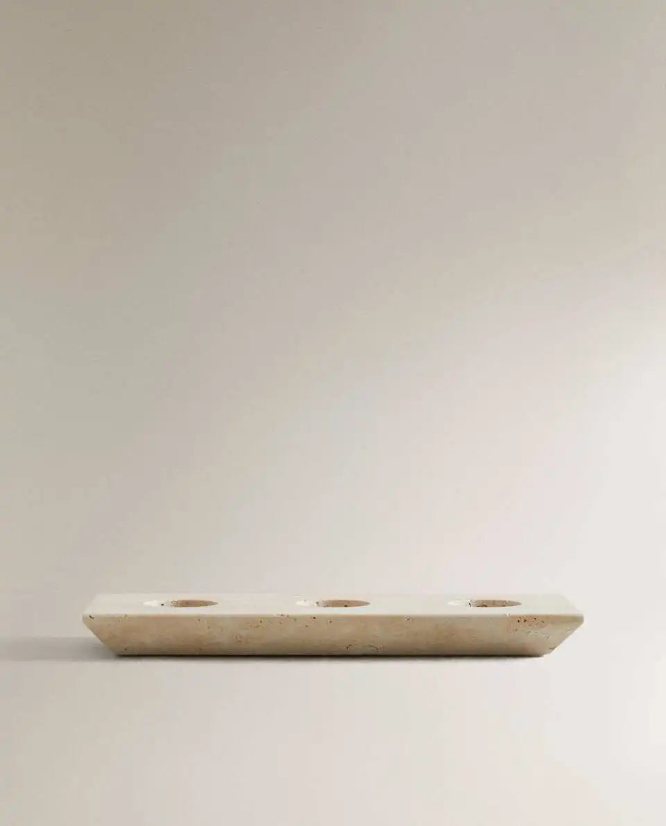 Retro Travertine Candle Holder