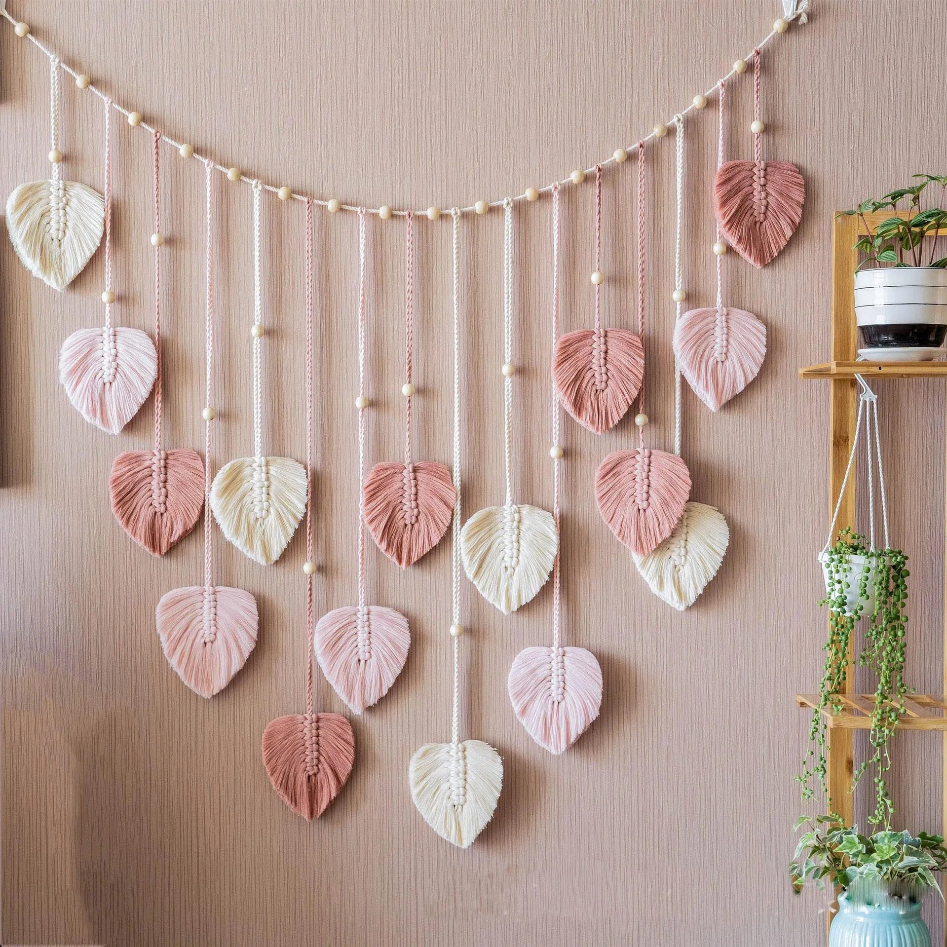 Leaf Tassel Macrame Panel