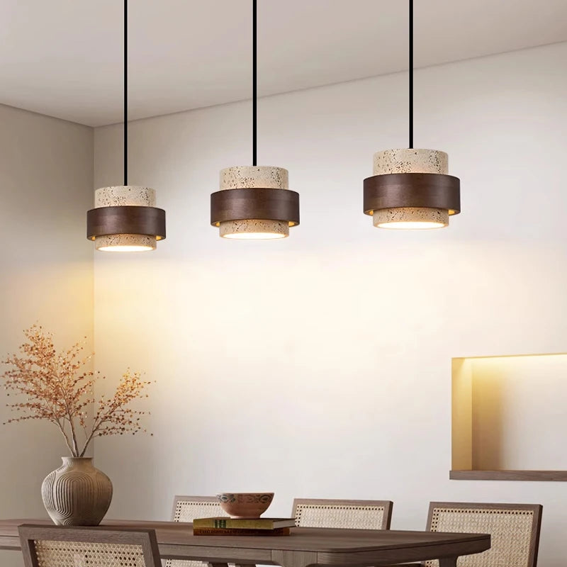 Wabi-Sabi Wood Pendant Chandelier