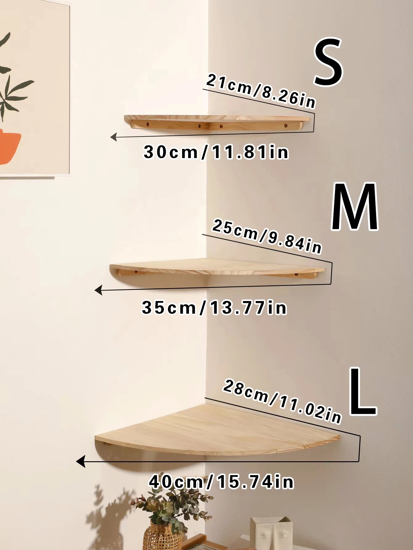 Floating Corner Wall Shelf