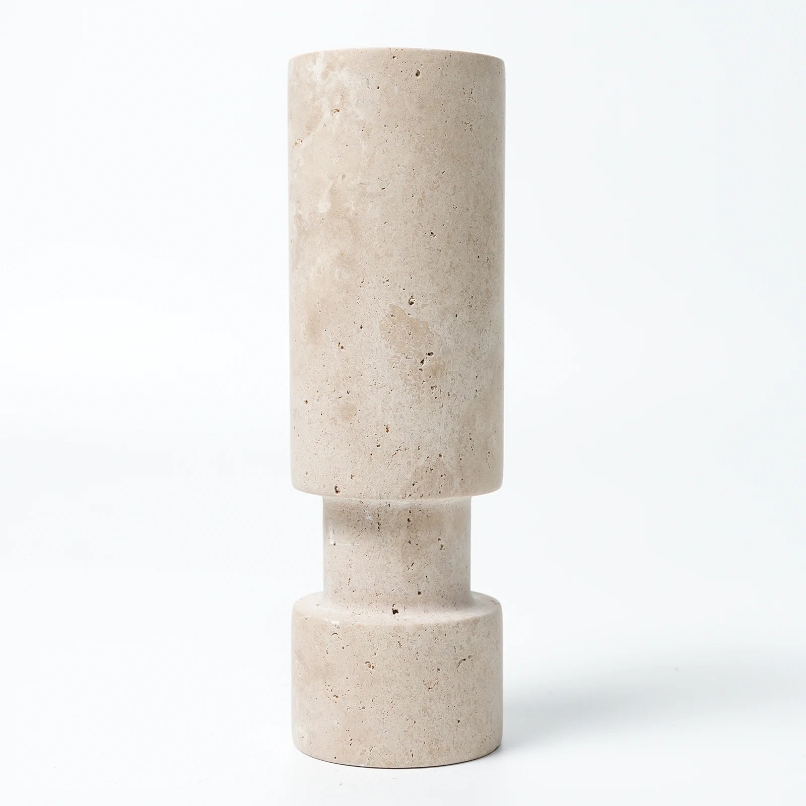 Retro Travertine Candlestick