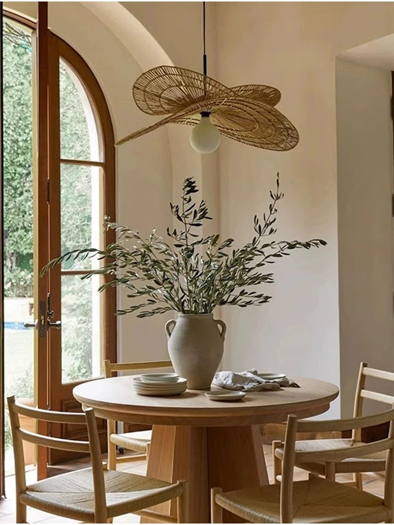 Wabi-Sabi Rattan Pendant Chandelier