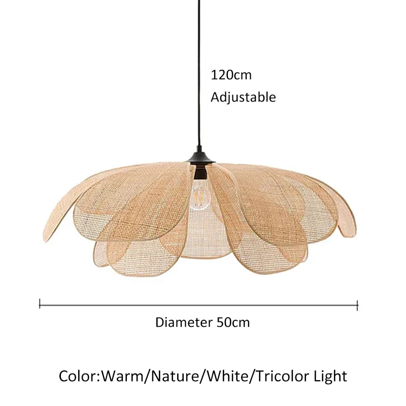 Japanese Rattan Pendant Chandelier