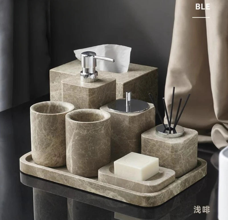 Nordic Marble Bathroom Set