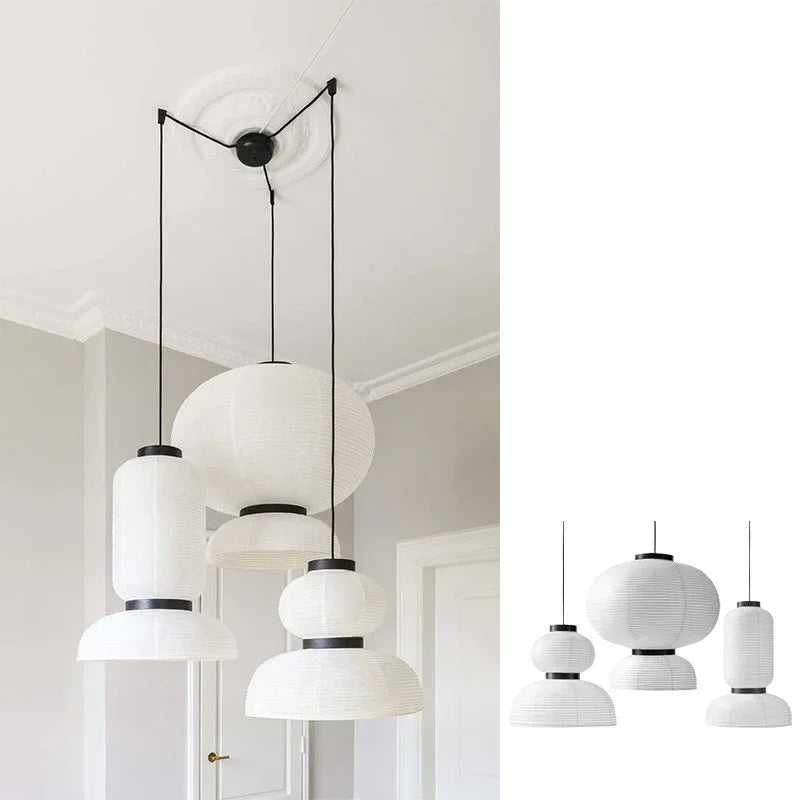 Wabi-Sabi Paper Arc Pendant Lamp