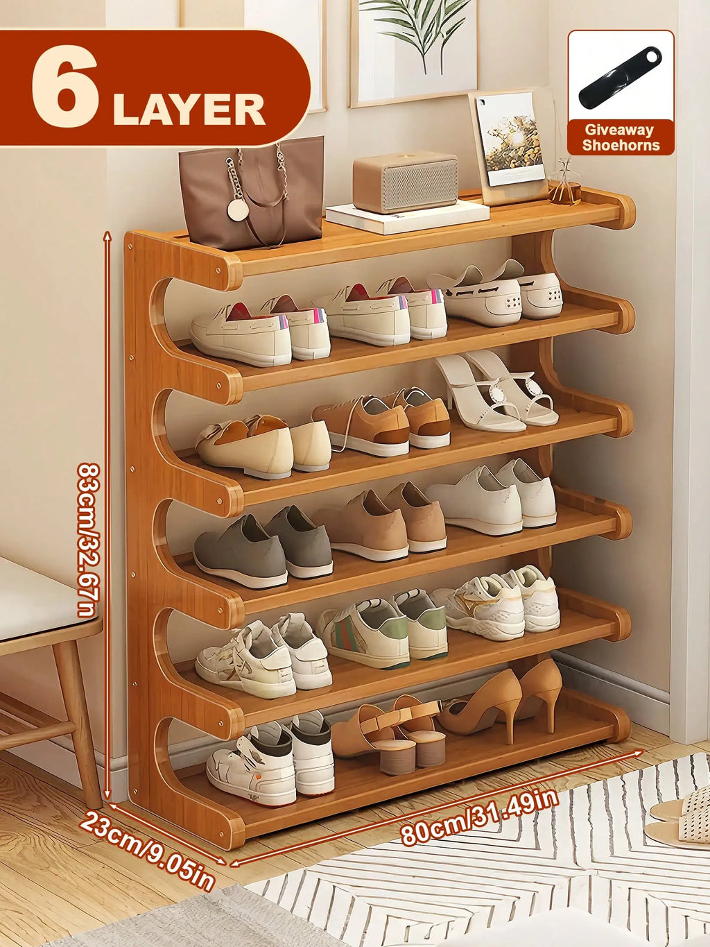 Bamboo Shoe Rack