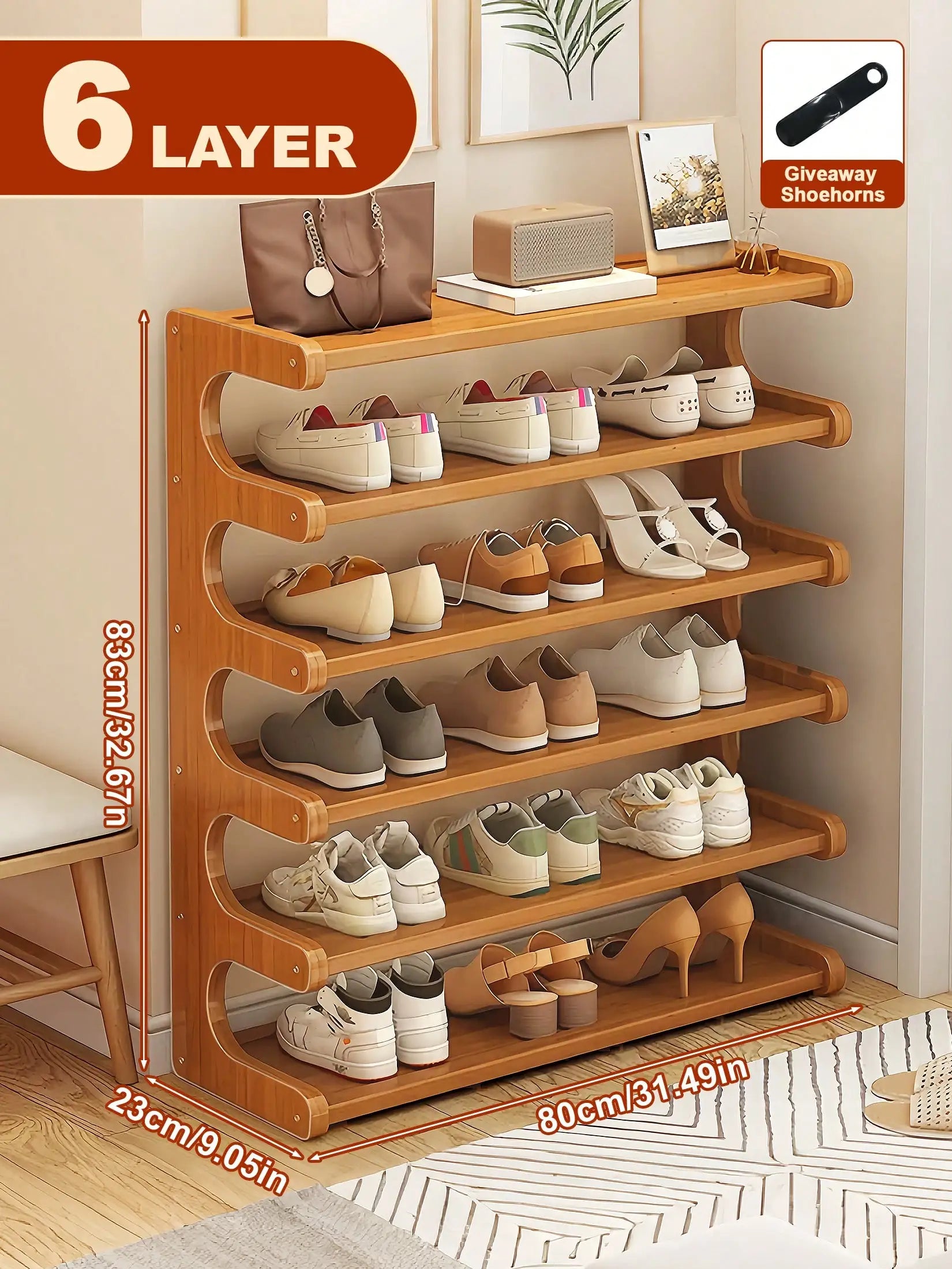 Bamboo Shoe Rack