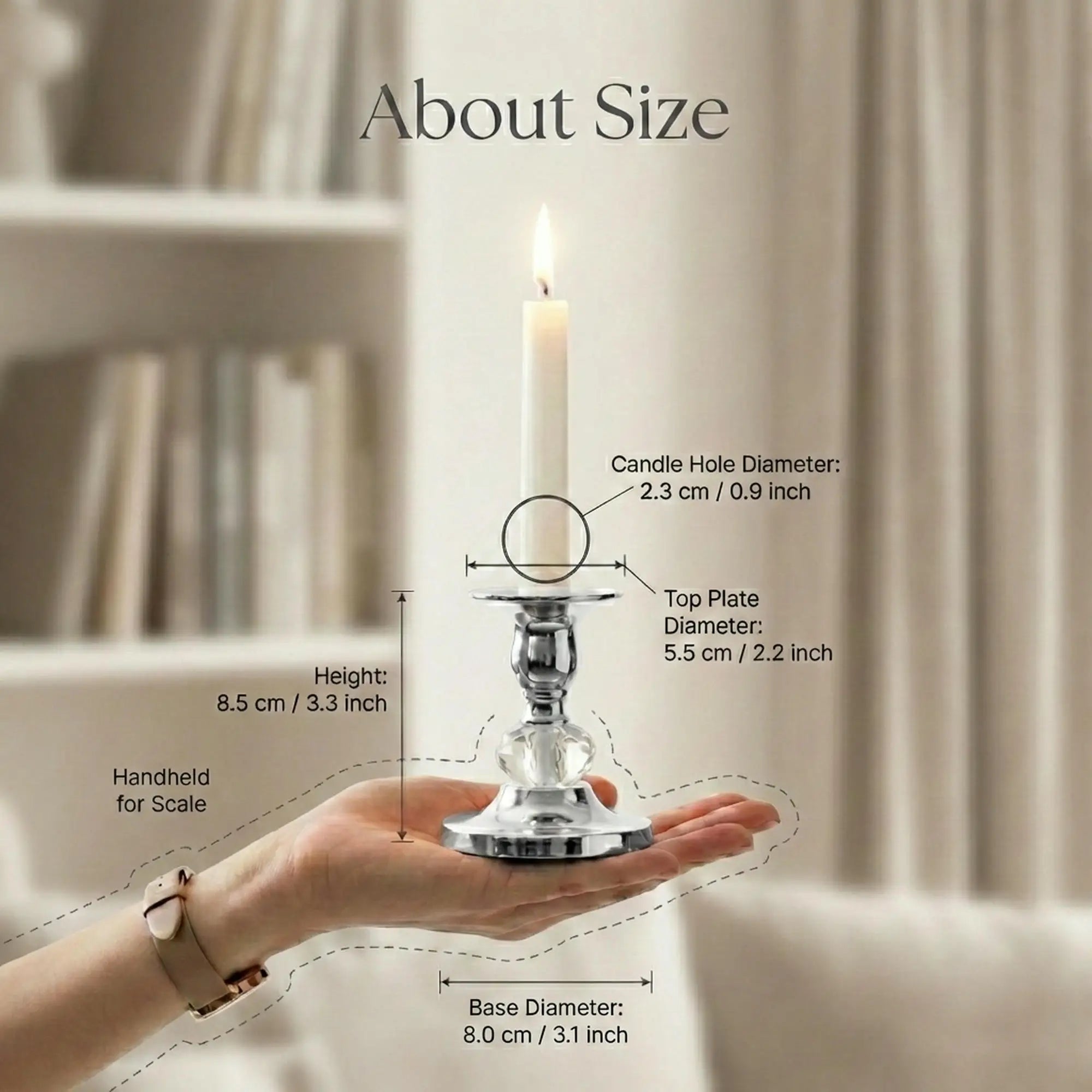 Vintage Crystal Candlestick (2-Piece Set)