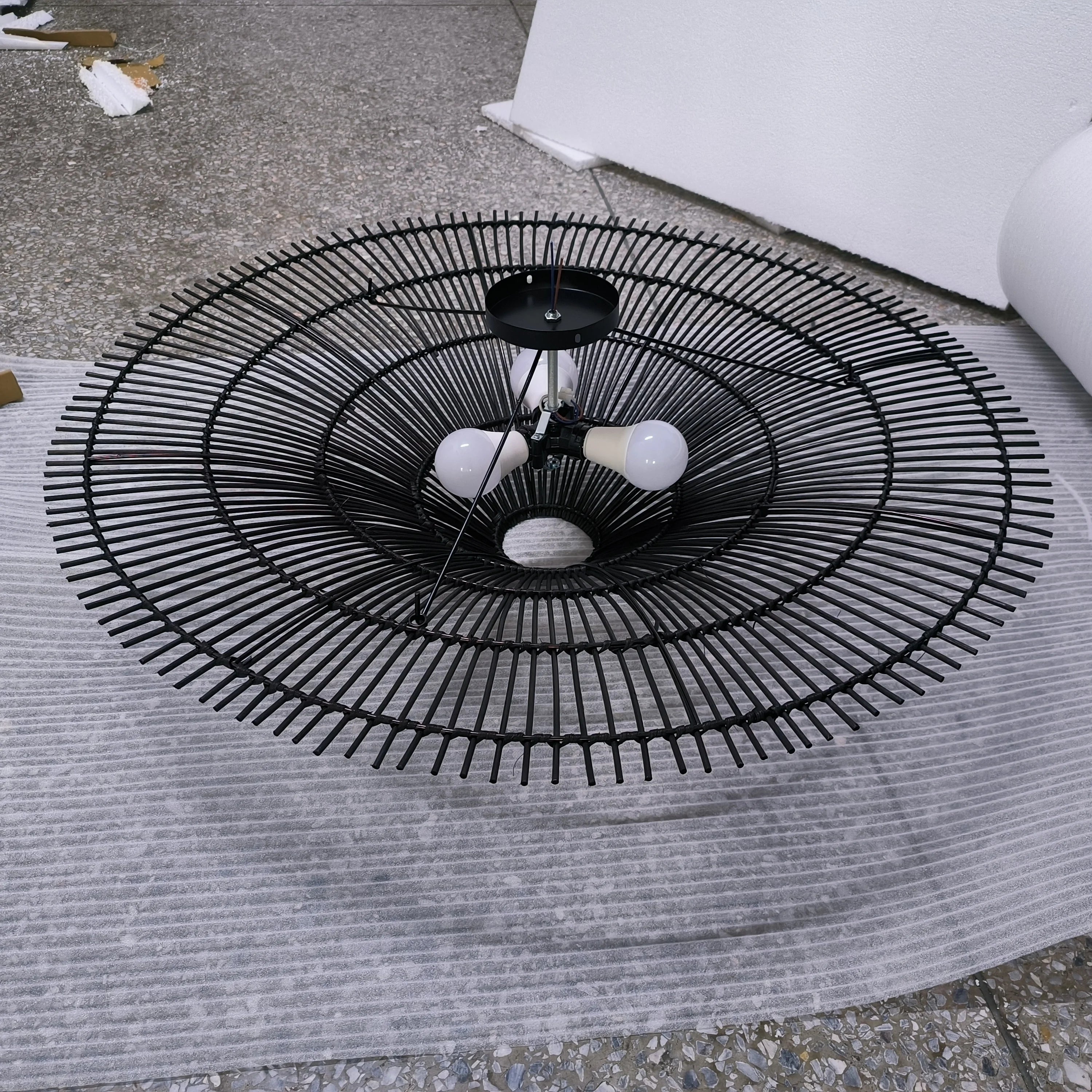 Retro Rattan Pendant Chandelier