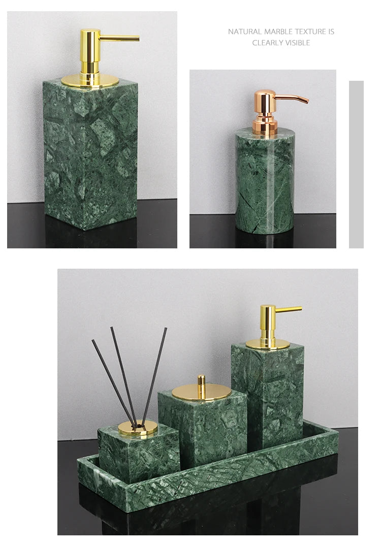 Indian Green Marble Bath Set